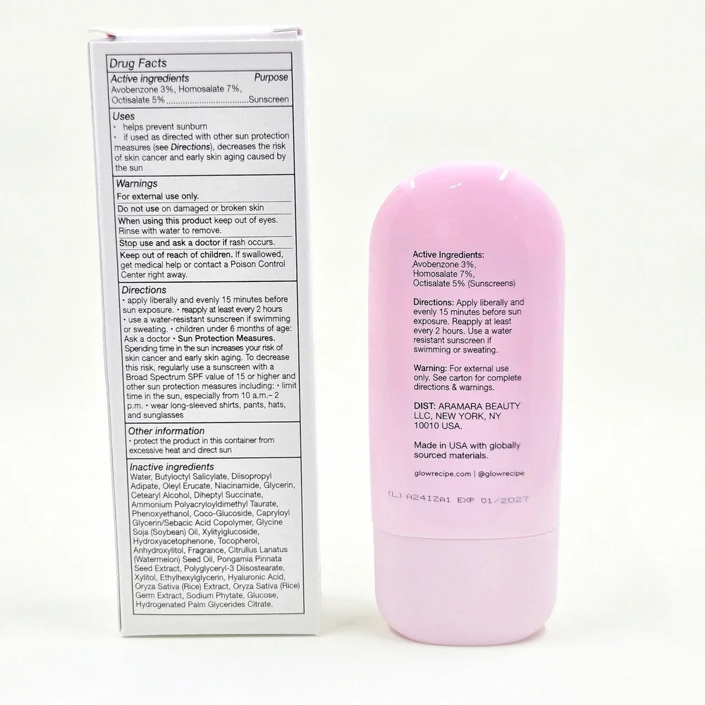 Glow Recipe Watermelon Glow Dew Shield SPF 30 Sunscreen 50ml New Pink Niacinamid